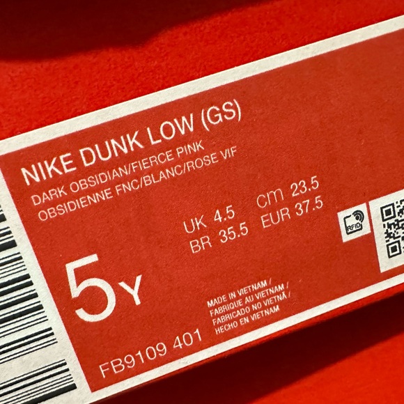 Nike Dunk Low Dark Obsidian "Fierce Pink" Big Kids - Picture 5 of 6